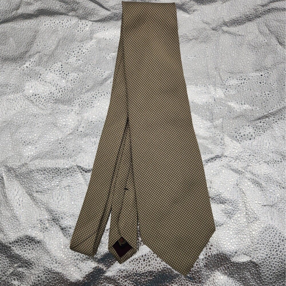 Tie Chaps Ralph Lauren Silk Purple Lining Gold Microweave Necktie Medallion VTG